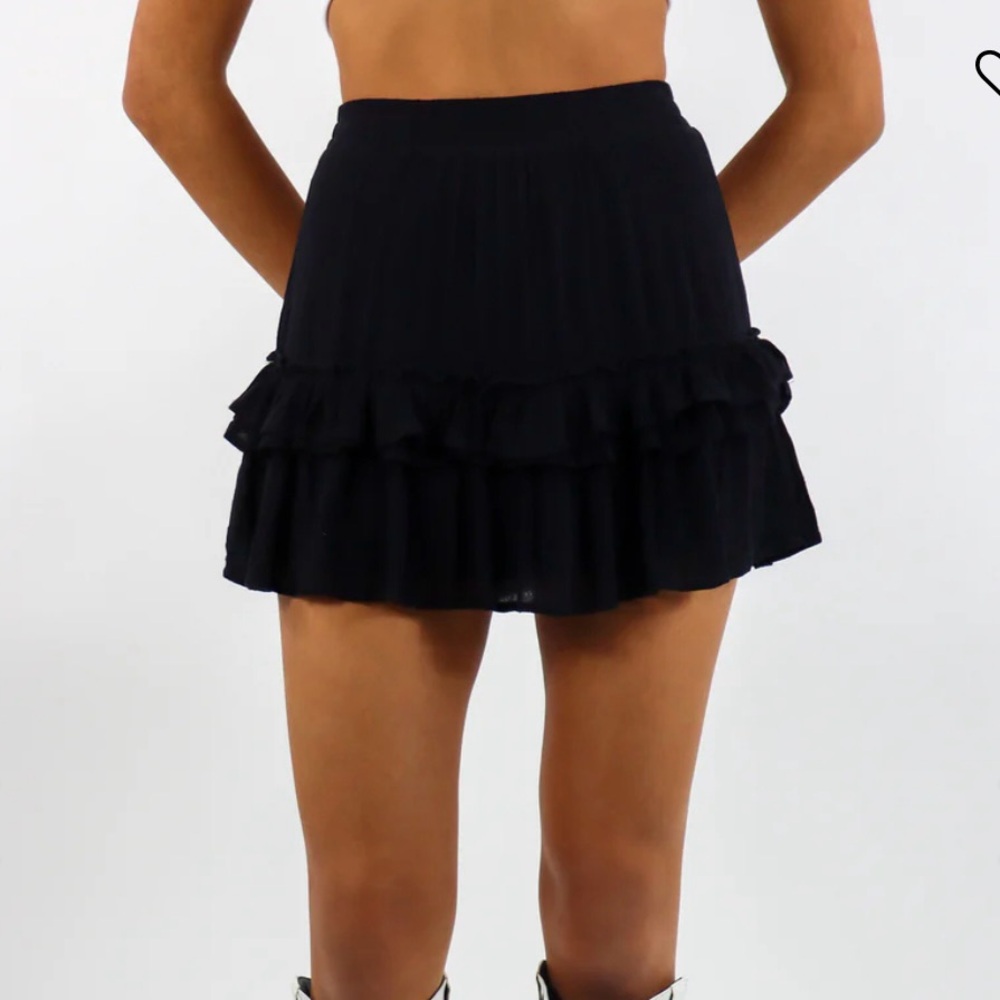 Rock & Rags Tresser Black Ruffled Mini Skirt